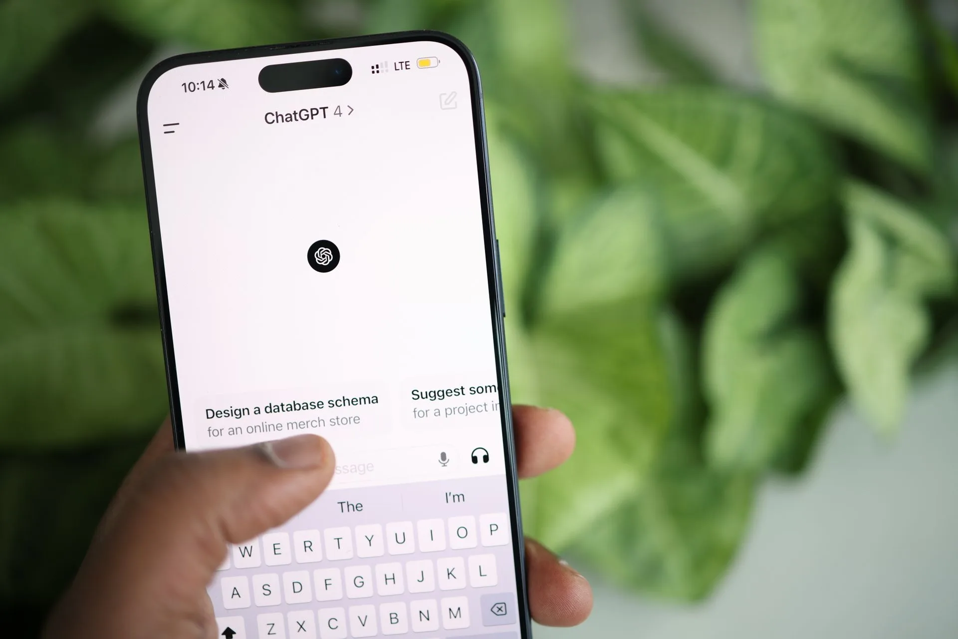 Person using ChatGPT on a smartphone
